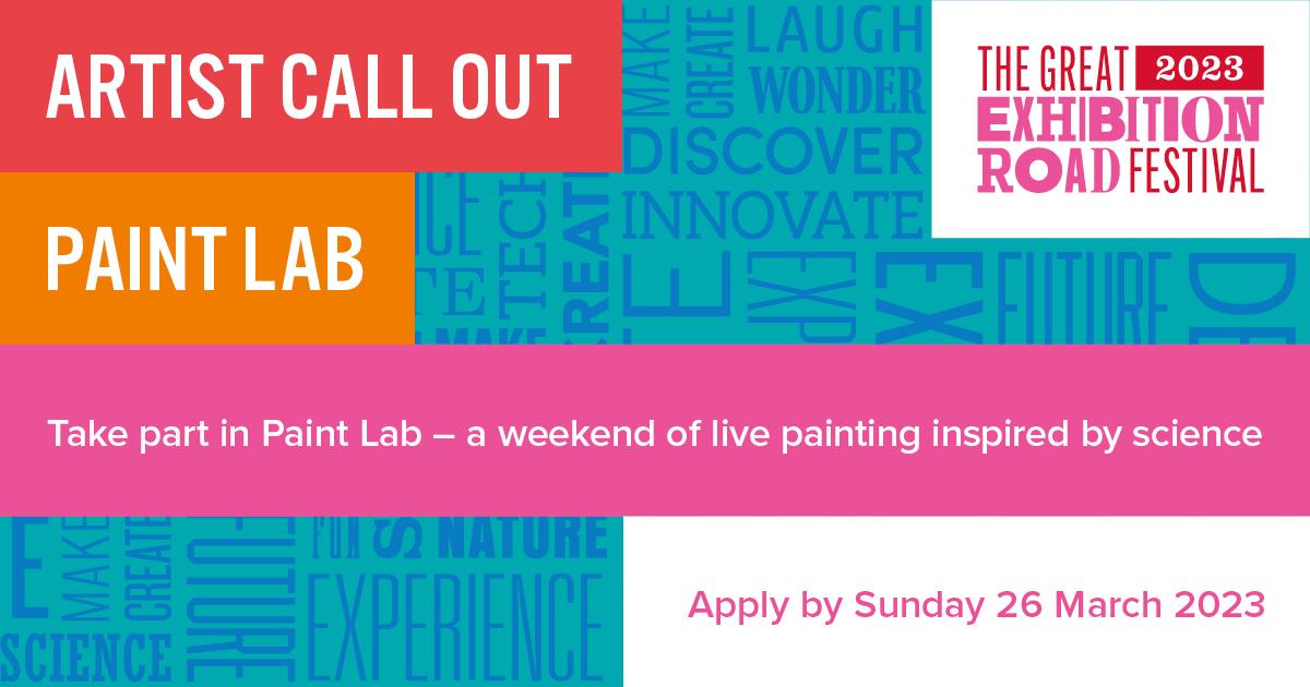 📣Calling all artists! We're looking for 10 local artists to create art live over the Festival weekend on 17-18 June, inspired by <a href="/imperialcollege/">Imperial College London</a> research. Apply by 26 March 2023 👉bit.ly/paintlab