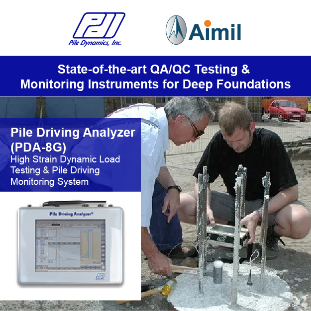 AimilLtd's tweet image. High strain dynamic load testing and #piledriving #monitoringsystem. The Pile Driving Analyzer® (PDA) system of Pile Dynamics, Inc. (PDI) is the most widely employed system for Dynamic #LoadTesting and #PileDriving Monitoring in the world.
Click here: aimil.com/products/pile-…