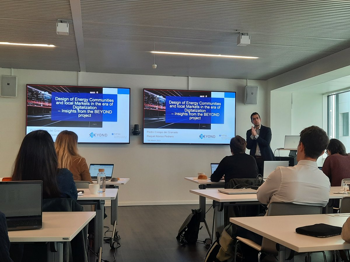 Happening now in Brussels: the 'Emerging Business models in +Energy Neighborhoods and Smart Energy Communities' Workshop 📣

Pedro Crespo Del Granado - NTNU is now presenting the 'Digitalization effects on #EnergyCommunities and #LocalMarkets – Insights from the #BEYONDproject'