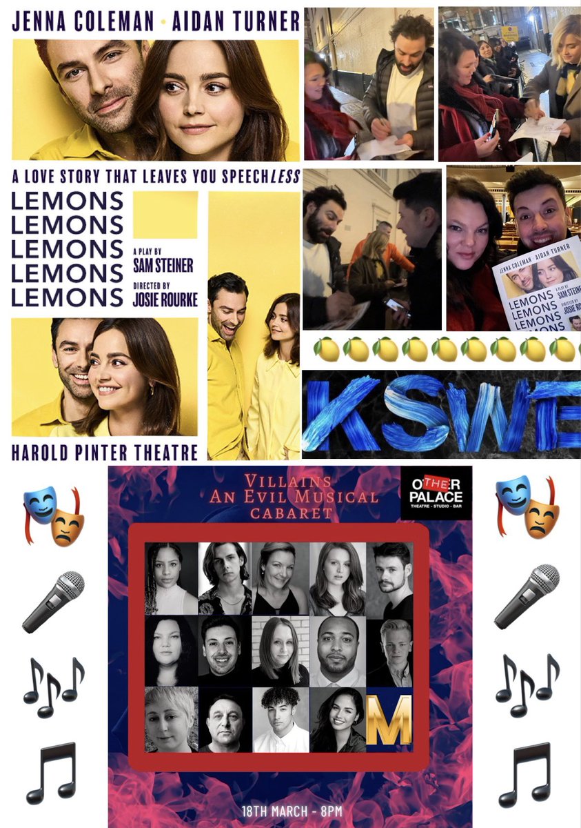 Last Thursday KSWE got the opportunity to see Aiden Turner &amp; Jenna Coleman in Lemons, Lemons, Lemons! 🍋 A fantastic show we highly recommend! 🎉 We even got to meet the stars afterwards! 

Have you got your Villians Cabaret Tickets yet? - theotherpalace.co.uk/villains-an-ev…

Kyra &amp; Sean 🎭