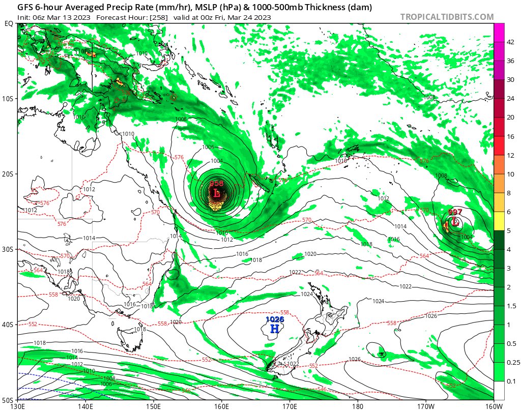 TysonMillar's tweet image. SE QLD has something to keep its eye on for next week.

GFS and EC in some long-range agreement for TC development in the Coral Sea.
#tropicalcyclone #cyclone #auswx #qldwx