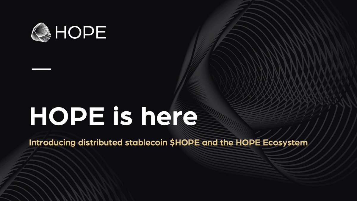 CEXs, lenders, and now banks, the space has been hit hard by the collapses of centralized players. We're being consistently reminded of the importance of crypto-nativeness and decentralization.

Our answer is $HOPE⚡️, a distributed stablecoin.

1/8 The hope.money