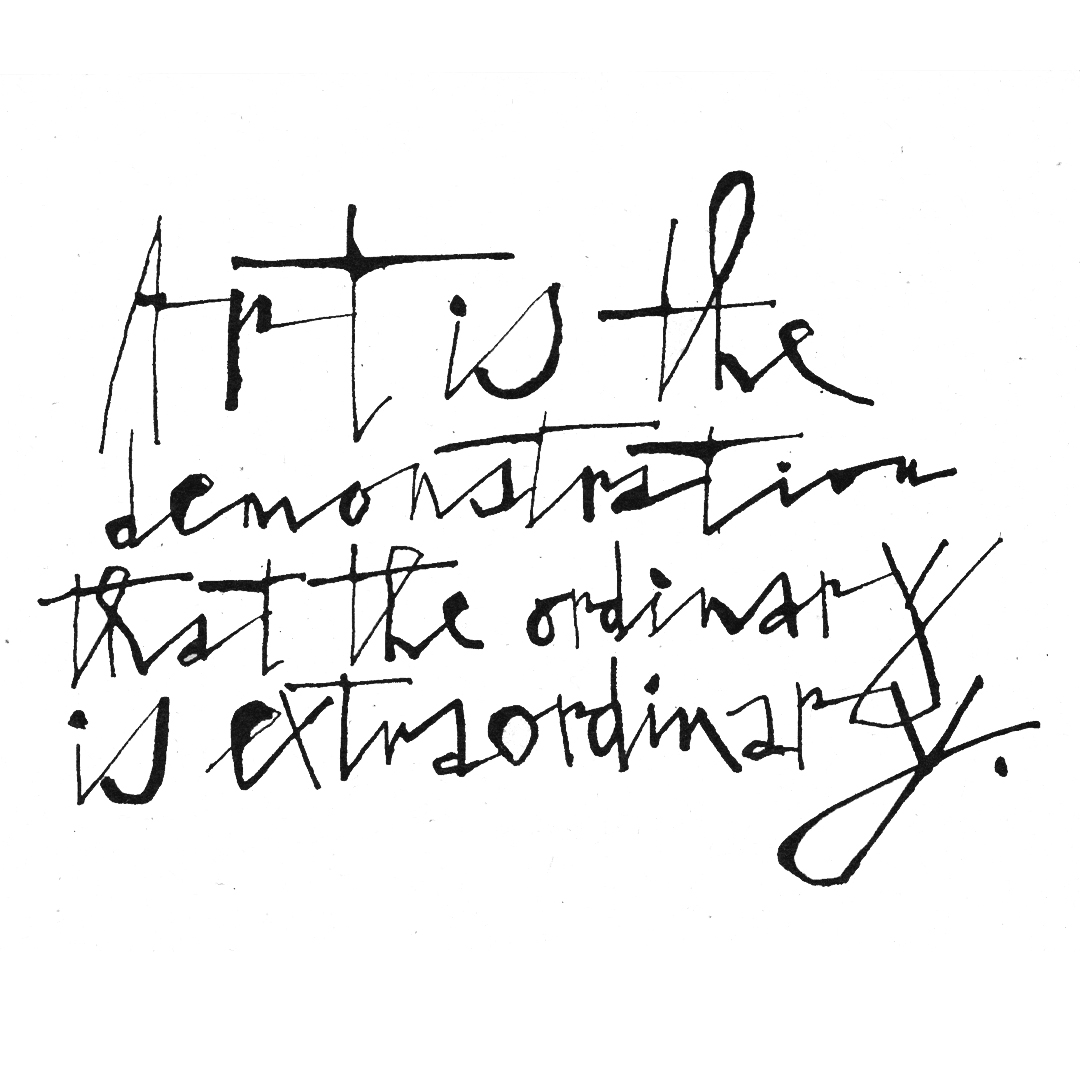 fletcher_etc's tweet photo. "Art is the demonstration that the ordinary is extraordinary." Words by Amedee Ozenfant. Letters by Alan Fletcher. https://t.co/52VnB1h2wT