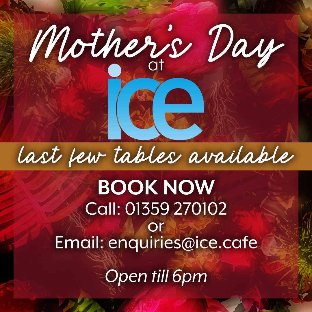 ICEsuffolk's tweet photo. Last few tables remaining for #MothersDay !
Extended opening hours of 10 am β 6 pm. Call: 01359 270102 or email: enquiries@ice.cafe to book a table.
#motheringsunday #mothersdaymeal #mothersdaymenu #menuspecials #roastdinner #tablebookings #suffolkrestaurant #icesuffolk https://t.co/CxN3nfWLLu