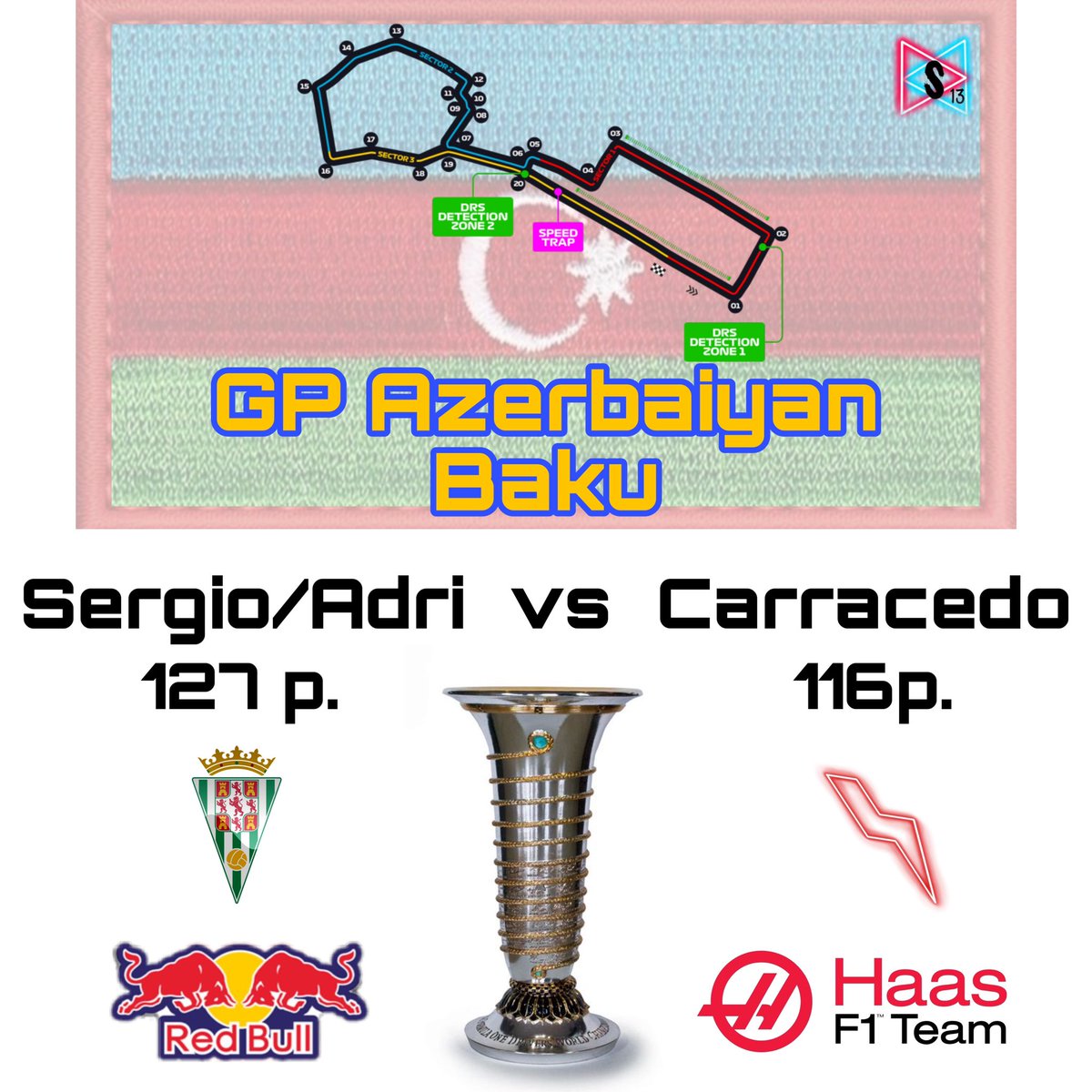 El gran final de la Liga The Boss, llega esta noche al canal de #twitch 

Los hermanos Verdú León se juegan el campeonato contra <a href="/carracedo112/">Edu</a> en el GP de Azerbaiyán! 

A las 23h. Os esperamos en el canal!!!