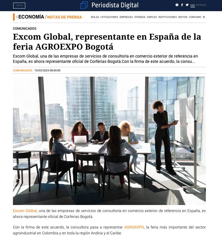 excomglobal's tweet photo. Estamos orgullosos de este nuevo acuerdo para representar a @CorferiasBogota en una de las ferias de mayor trayectoria en Latam #AgroexpoBogota https://t.co/SLVsn2bcrh https://t.co/RWpiDHgguF