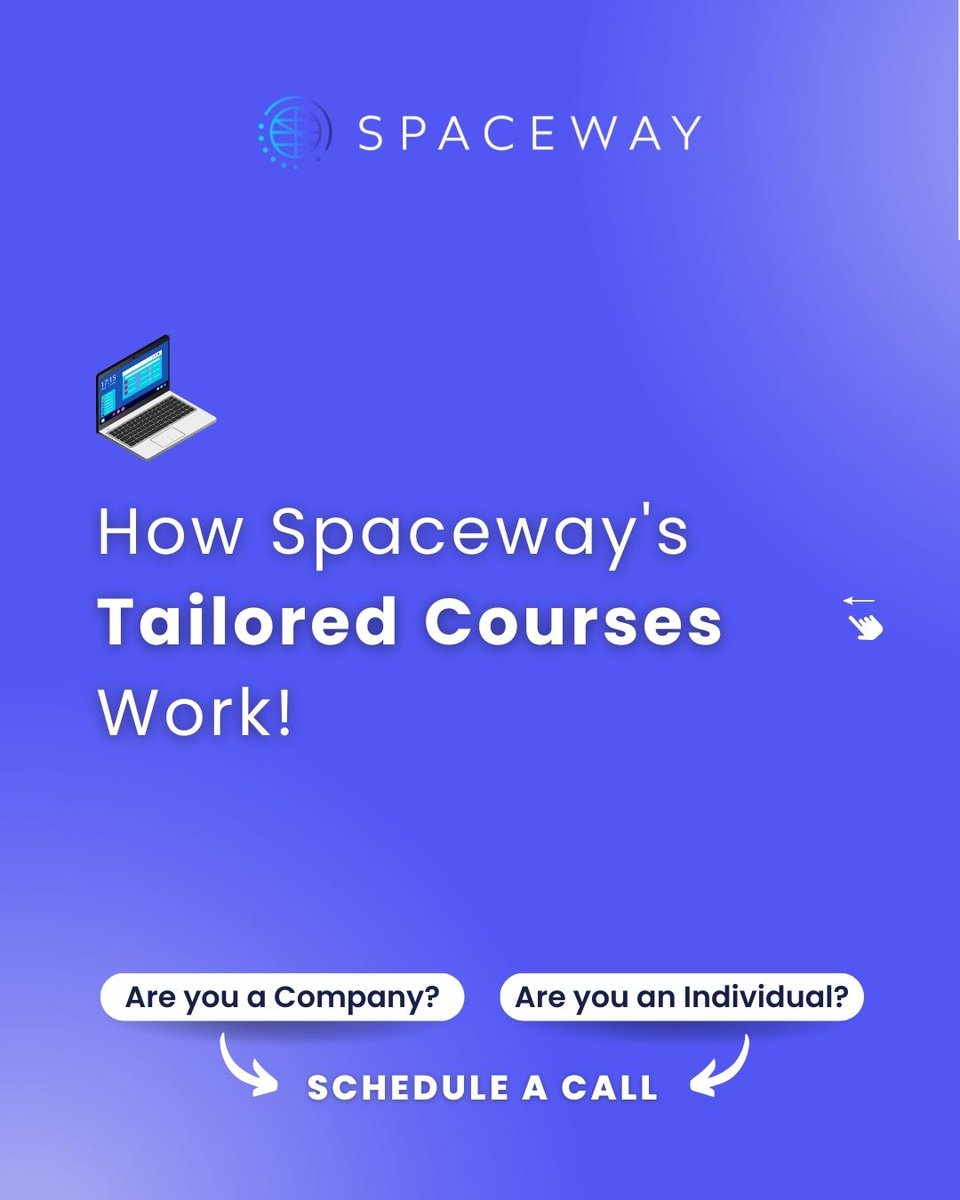 wearespaceway's tweet photo. Are you looking for a specific #spacecourse for your company or want to specialise your knowledge on a topic?

We've got you covered! Spaceway also does #tailoredcourses and we make sure to cover everything you expect. 

To know more, contact us to academy@wearespaceway.com https://t.co/SpYO4tKrxX