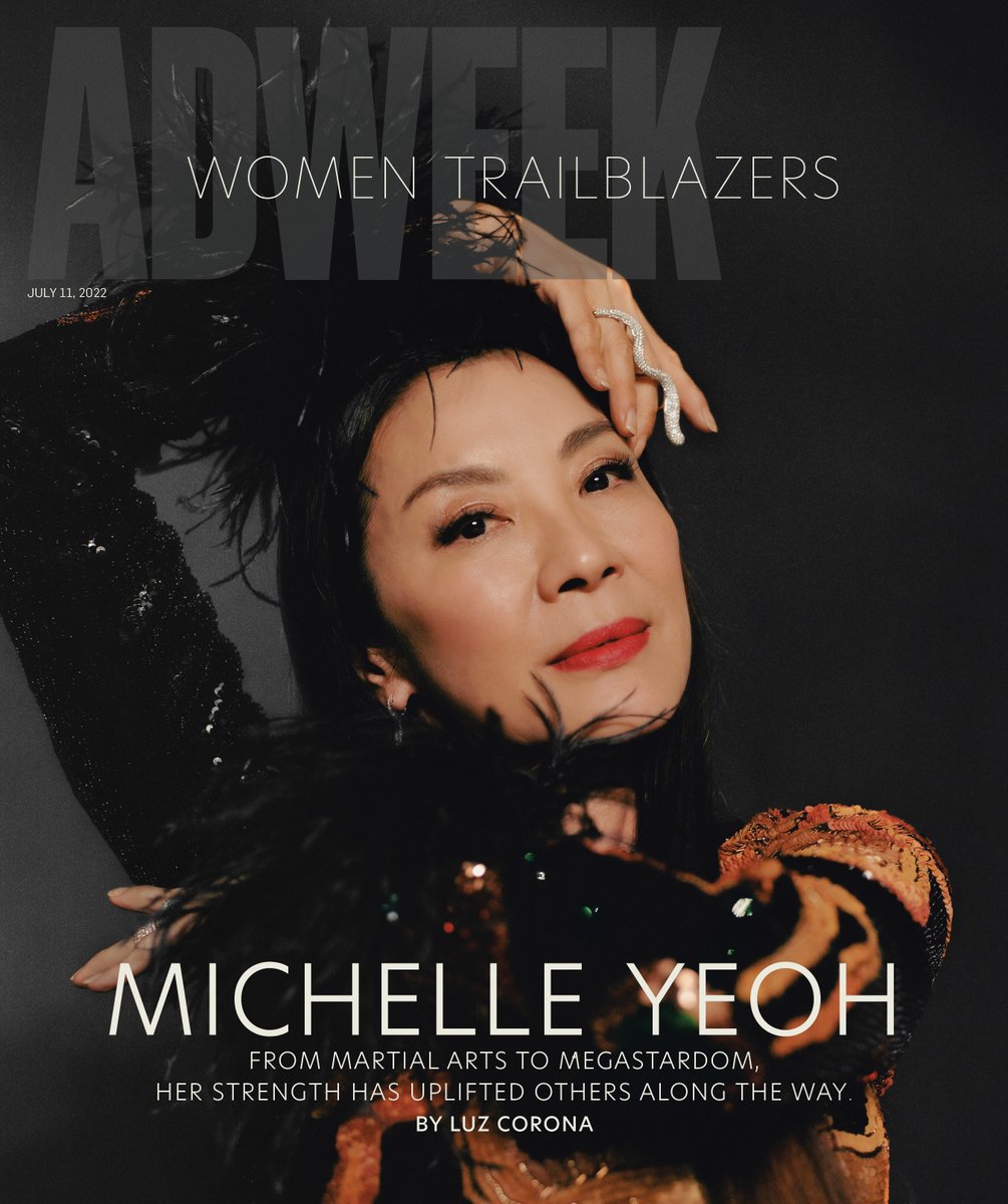 Adweek's tweet photo. Congratulations to #Oscar winner Michelle Yeoh!!! 🌟 

Yeoh was on the cover of our Women Trailblazers issue last July. Read the story by @luzcorona_ here: https://t.co/ka0juffdrP https://t.co/cwHP31DPY8