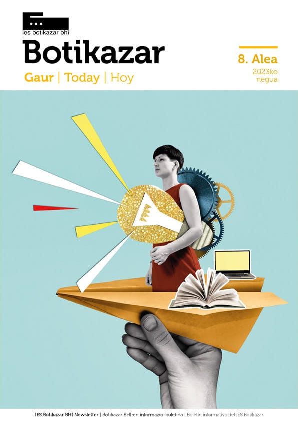 BOTIKAZAR gaur (9.alea). Ikastetxeko webgunean gure aldizkariaren alea aurki dezakezue. Ikasleen (Edurne Domínguez, 1F, eta Asier Obieta eta Asier Villa, 2F) aportazioak oso interesgarriak dira!!