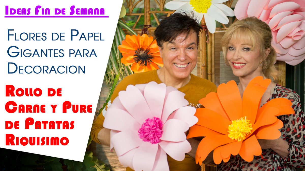 Ideas Semana, Flores de Papel Gigantes y Rollo de Carne y Pure de Patatas. youtu.be/oVW6AfbmAO0 #recetas #manualidades #crafts #decoracion #comidacasera