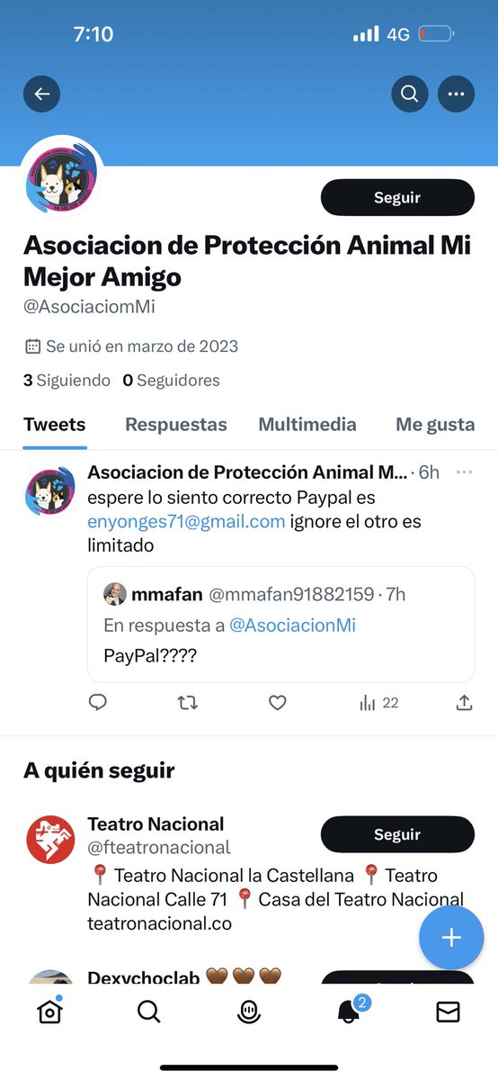 AsociacionMi's tweet photo. Buenos días para todos, han creado una cuenta con nuestro nombre y logo para ESTAFAR a las personas a través de un paypal, por favor ayúdennos a denunciar 🤬🤬🤬 https://t.co/7W4Sq3iiac https://t.co/mqjcJ9EuJD
