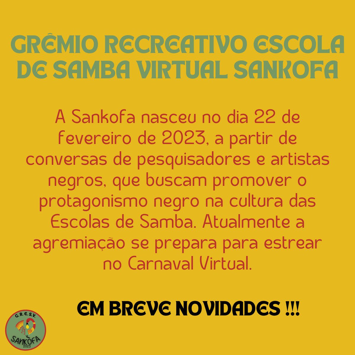 gresvsankofa's tweet photo. #sankofa #escoladesamba #carnavalvirtual #gresvsankofa https://t.co/8sOatsZxTx