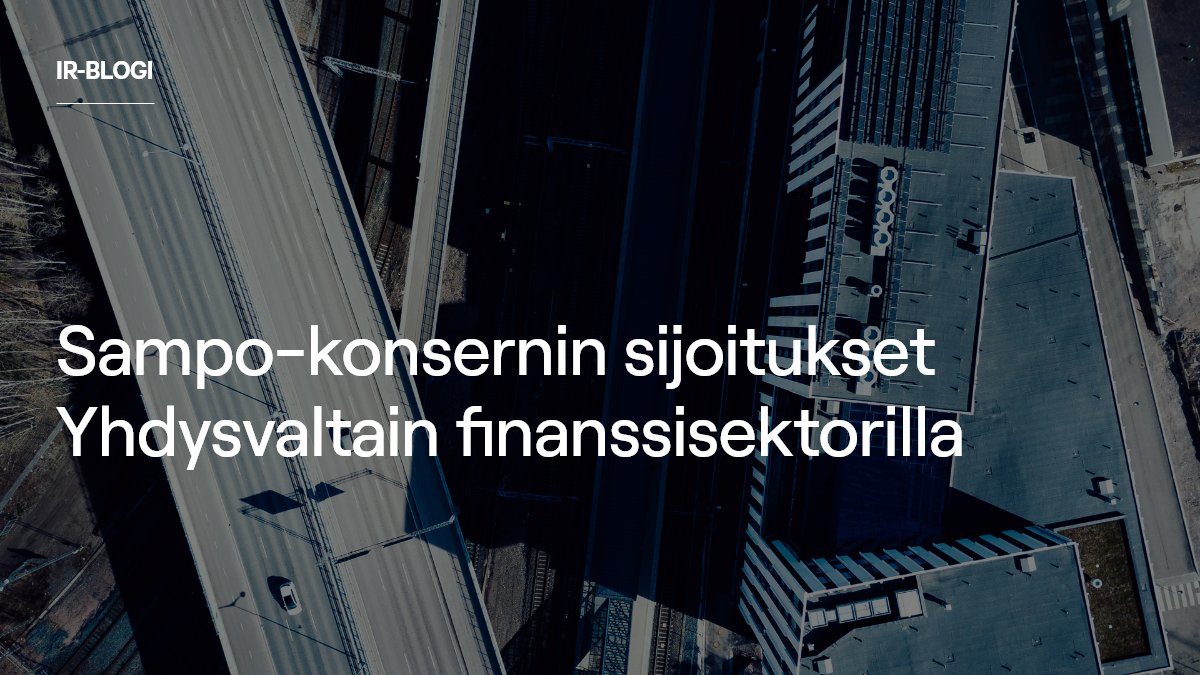 Sampo_plc's tweet photo. Lyhyesti konsernin sijoituksista Yhdysvaltain finanssisektorilla. Ei korko- tai osakesijoituksia alueellisissa tai teknologia/startup-sektorille keskittyneissä pankeissa. https://t.co/RUxFrOgiA1 #SampoPlc #IRBlog https://t.co/Q3OMcISylw