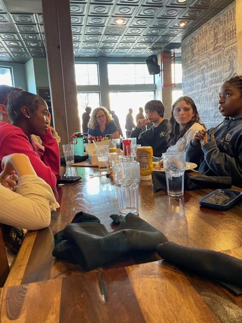 OU_DC's tweet photo. OUDC Fellows go to Busboys and Poets where they enjoyed burgers, fries and a discussion with Mr. Marcus Sankofa Nicks, who is the curator of the newly reopened Howard County Center of African American Culture in Columbia, Maryland.  #BlackHistory #OperationUnderstanding #OUDC #DC https://t.co/63p6f6qhqI