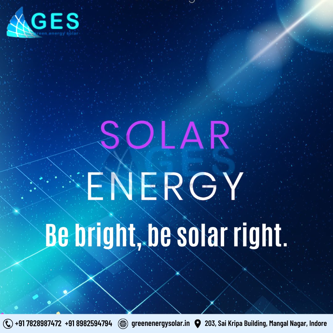 SOLAR ENERGY..... Be Bright, Be Solar Right.... #greenenergysolar 
.
.
Get in touch with Us here on Call : 7828987472
.
.
#greenenergysolar #solarpanels #solarpower #solarenergy #greenenergy #cleanenergy #bestsolarcompany #bestsolarcompanyindore #solarpowerplants