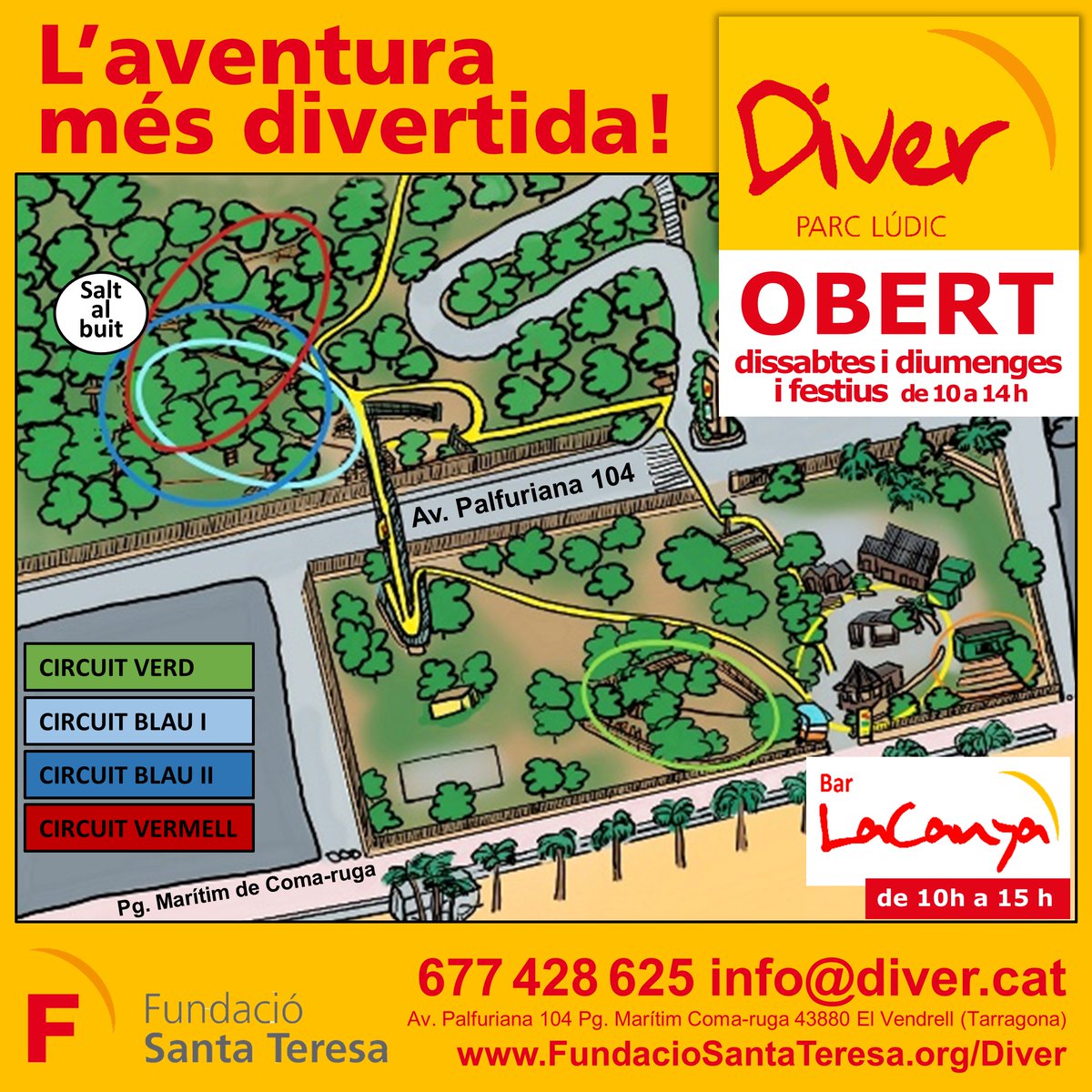diverparcludic's tweet photo. Torna la diversió al #DiverParcLúdic!
#projectesocial #FundacioSantaTeresa
#aventura #tirolines #xiringuito #barlaCanya #platja #comarruga #santsalvador #elvendrell #calafell #cunit #rodadebara #elfrancas #baixpenedes  #turismevendrell #turismefamiliar https://t.co/sdFjzapFBf