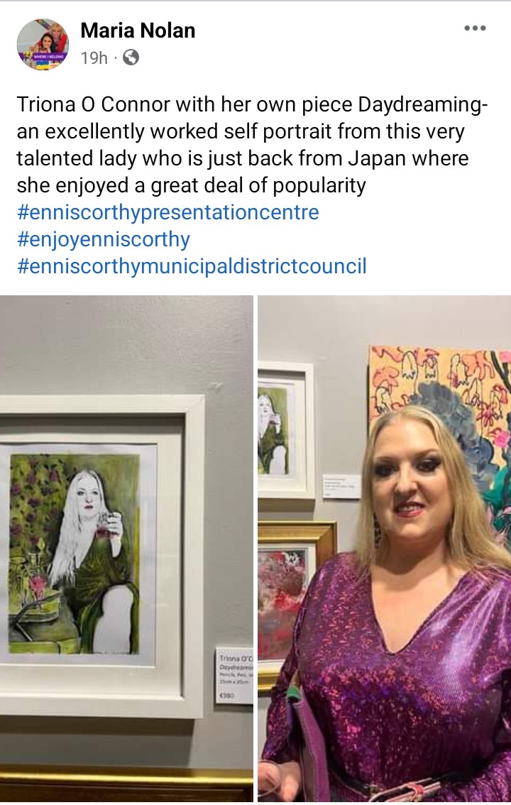 This is just beautiful 😍 
It's always  nice to receive a wonderful review. #artexhibition #selfportraitpainting