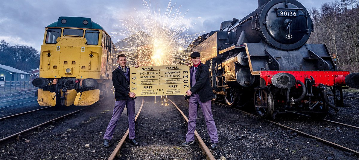 nymr's tweet photo. 'Golden Ticket' giveaway to mark the 50th Anniversary of the NYMR!

Each ticket allows the winner to visit our heritage line as many times as they'd like from 27 March to 5 November 2023!

Enter: https://t.co/CqgQccfdCD
Closes 23:59 24 March 2023. https://t.co/KlsGX8Jdp1