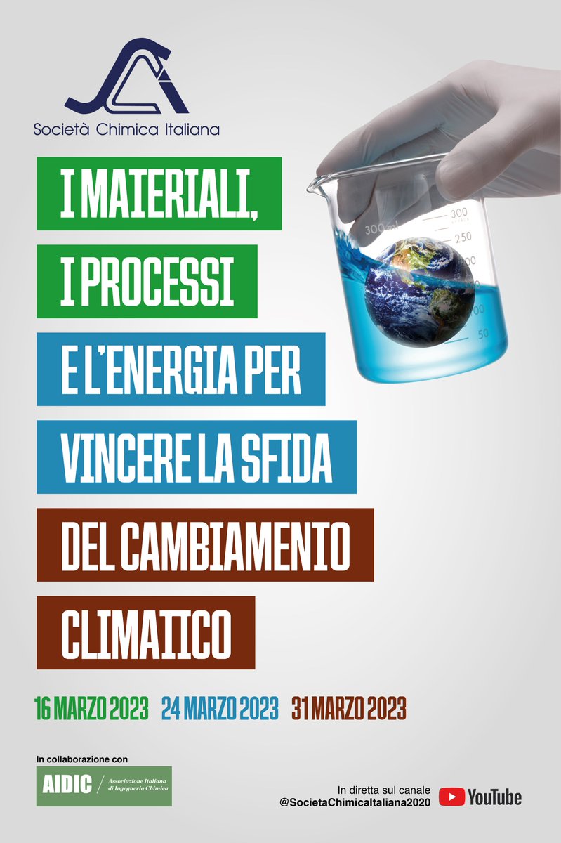 scicultura's tweet photo. La chimica affronta la complessità del cambiamento climatico per essere parte della soluzione.
Un evento online della SocietàChimicaItaliana.
Interventi di Tozzi, Conticelli, Balzani, Lucentini Basile. 
Partecipazione gratuita: https://t.co/6lbZCJOPo5 
#clima #climatechange #sci https://t.co/3ZuxBVmnhs