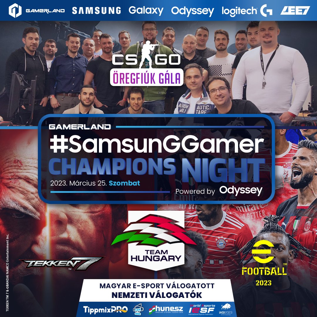 😎Öregfiúk LAN és Tekken 7, illetve Efootball nemzeti válogatóval tér vissza a #SamsunGGamer Champions Night!

👀Légy Te az, aki képviseli hazánkat Romániában a világbajnokságon!

Részletek és nevezés:👉 fb.me/e/N2YPYCzv