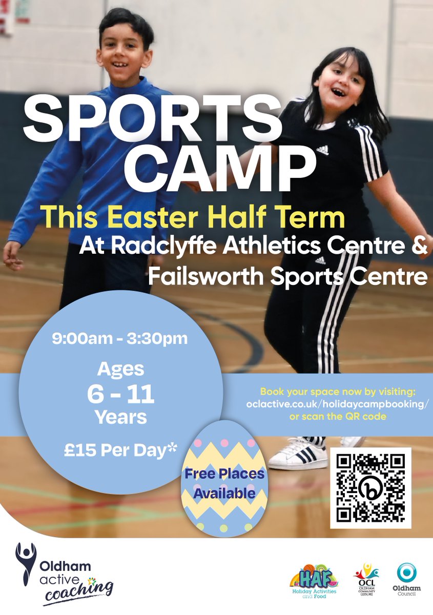 Hello, please see attached flyer for Easter Sports Camps provided by Oldham Active Coaching  <a href="/OACoaching/">Oldham Active Coaching</a>