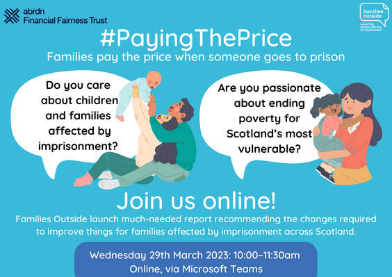 FamiliesOutside's tweet photo. Join us on Wed 29th March @ 10am as we launch our report highlighting the role of prison in creating and deepening poverty amongst families. We will cover the financial impact of imprisonment/release and what needs to be done to improve things. Sign up now https://t.co/vj4EAN4I6m https://t.co/5qQuXiQO4e