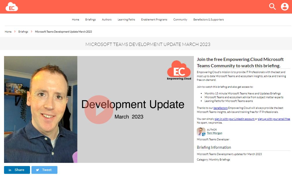EmpoweringCloud's tweet photo. Grab your #MicrosoftTeams Development updates from @tomorgan here!
Including:
- Changes to Microsoft certifications
- Azure Communications Services updates
- The possible future of Teams apps
- Product growth advice from Microsoft
https://t.co/XYz8M5JS4Z
#msteamsdev https://t.co/CPdCTu4yVb