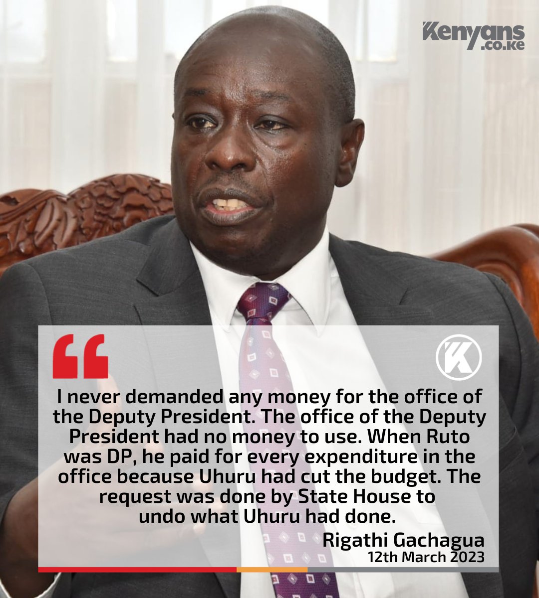 It should have been the other way round, CS Kindiki would have made a very good Deputy President of Kenya then Deputy President Rigathi Gachagua would have been a very good CS for Interior.Riggy G can scare Bandits well

ndegwa njiru #JusticeForJeff DJ Fatxo azimio Fred Matiang'i