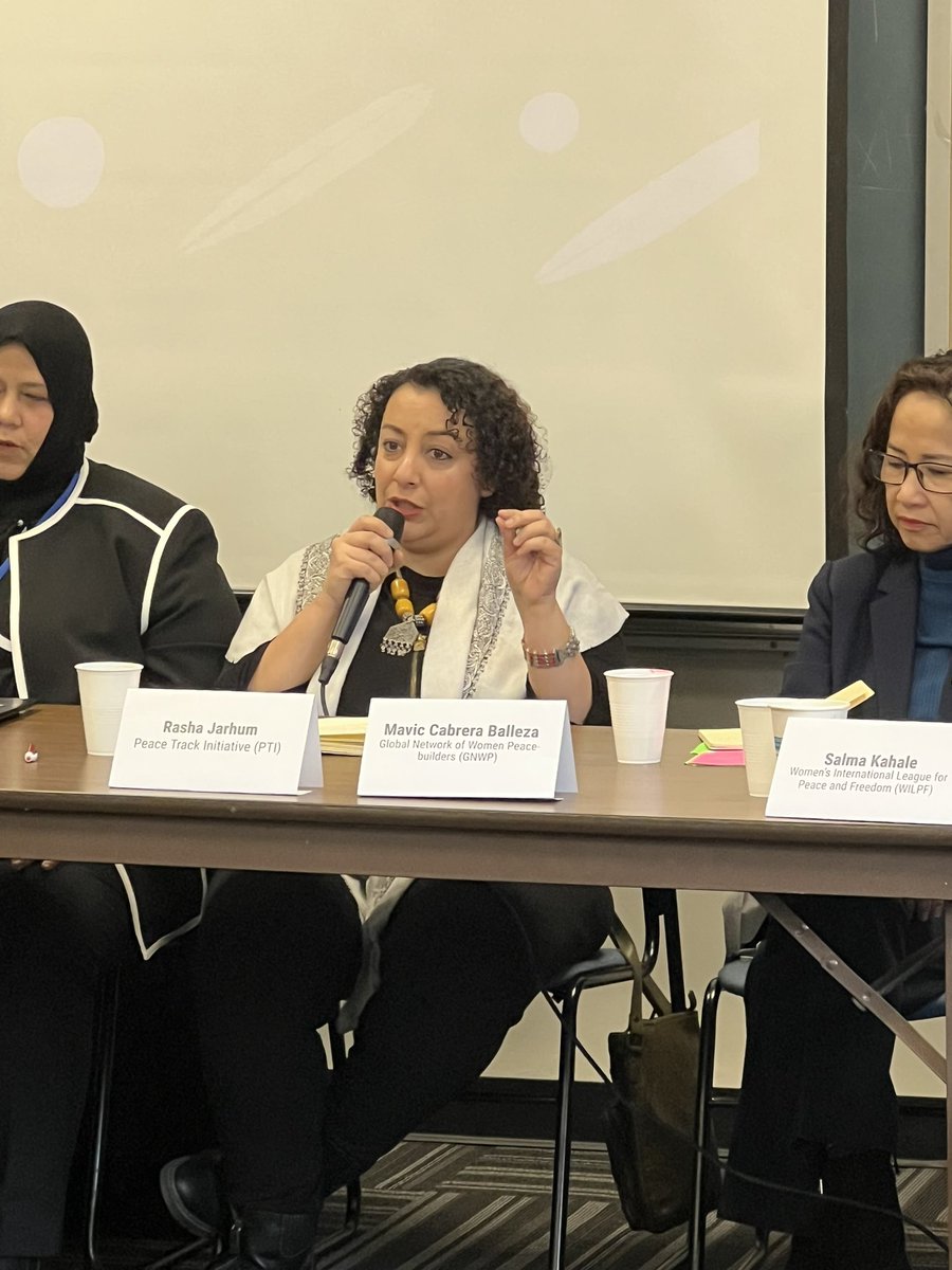 WILPF's tweet photo. — @RashaJarhum, founder and director of @Peace_Track: “The UN envoy himself has said that they have greatly used the Feminist Peace Roadmap.”
Tune-in to the live-streaming now 👉https://t.co/l3b2PLsHXi #WILPFatCSW67 https://t.co/tyscIcBz13