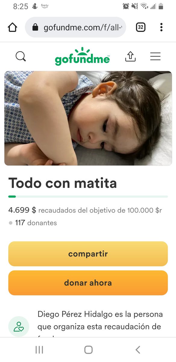 Hola esta vez traigo un aviso para apoyar a una pequeña De 2 añitos que fue diagnosticada de cáncer sus padres están realizando una campaña para reunir fondos aca dejo el link gofundme.com/f/all-with-mat…