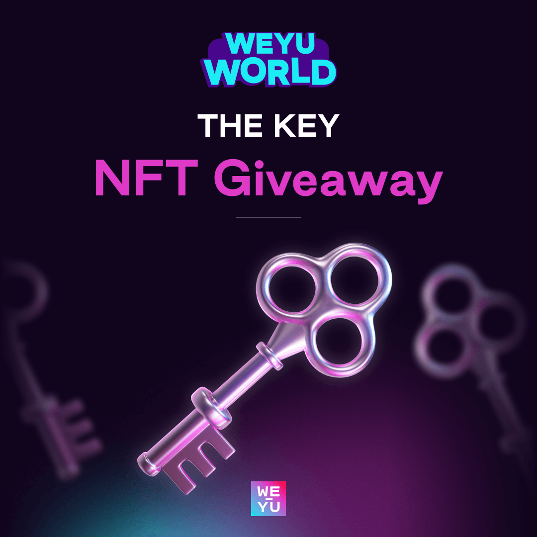 🗝️Key🗝️#Giveaway 

Prizes:
🏆 1x 
WEYU World Rose Gold Key🗝️NFT

Must:
1️⃣ Follow 
<a href="/weyuofficial/">WEYU</a>
2️⃣ Like &amp; RT
3️⃣ Tag 3 Friends and 1 Enemy😈

#NFTGiveaway #NFTCommunity #NFTs