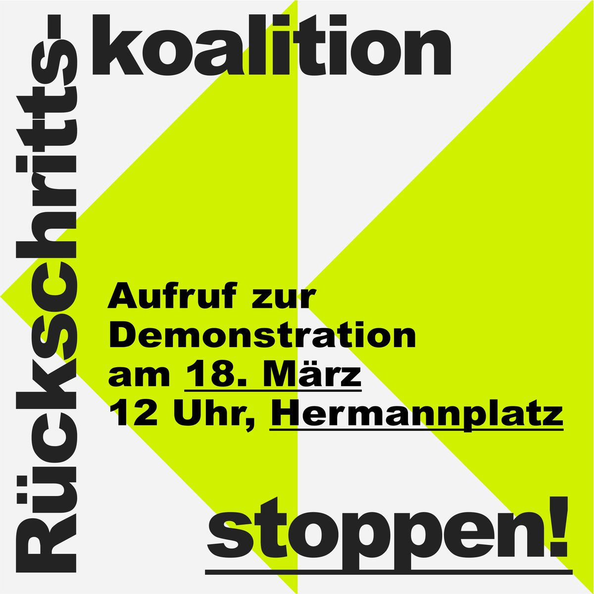 Berlin braucht eine soziale, diskriminierungsfreie, klimagerechte Politik - #Rückschrittskoalition stoppen! #noGroKoBerlin