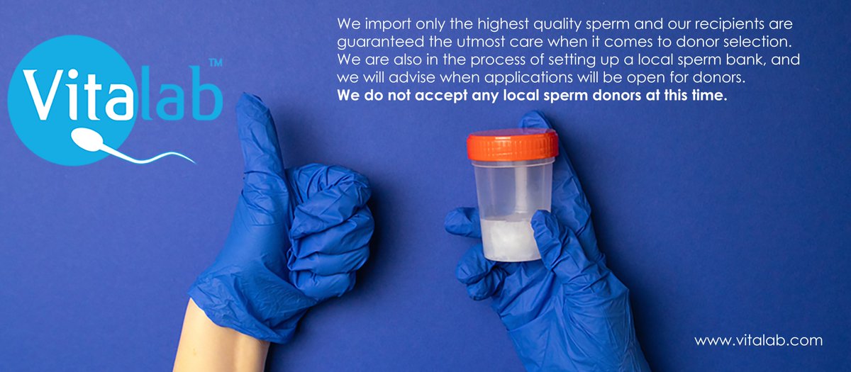 At Vitalab we import only the highest quality sperm and our recipients are guaranteed the utmost care when it comes to donor selection.  𝗣𝗹𝗲𝗮𝘀𝗲 𝗻𝗼𝘁𝗲 𝘁𝗵𝗮𝘁 𝘄𝗲 𝗱𝗼 𝗻𝗼𝘁 𝗮𝗰𝗰𝗲𝗽𝘁 𝗮𝗻𝘆 𝗹𝗼𝗰𝗮𝗹 𝘀𝗽𝗲𝗿𝗺 𝗱𝗼𝗻𝗼𝗿𝘀 𝗮𝘁 𝘁𝗵𝗶𝘀 𝘁𝗶𝗺𝗲.

#SpermDonors