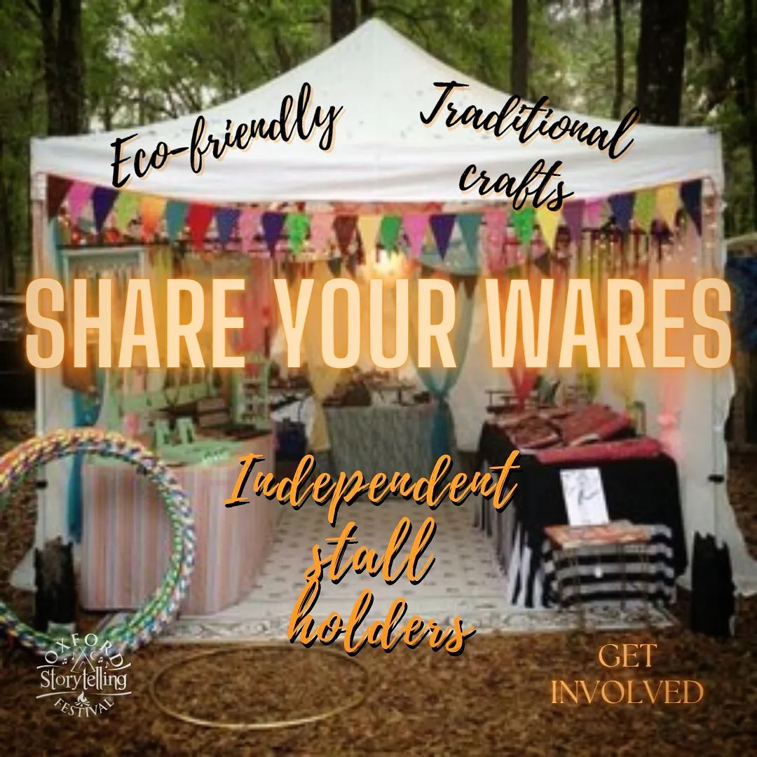 Roll up, roll up! Bring your stall to our village!

Welcoming all independent stall holders
✨ Eco-friendly goods
✨ Traditional crafts
✨ Independent local businesses

#GetInvolved oxfordstorytellingfestival.co.uk/get-involved