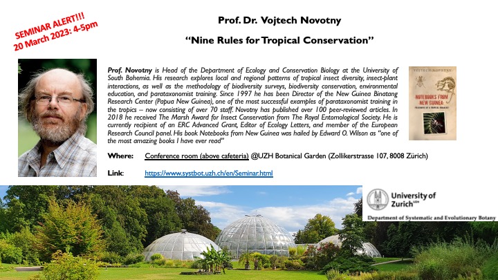 Rodrigo Cámara Leret (@r_camaraleret) on Twitter photo 📢SEMINAR ALERT — MARCH 20 at 4pm!!!
Thrilled to host at our next <a href="/ISEBSeminars/">ISEB Seminar Series UZH</a> one of my favourite scientists: Prof. Vojtech Novotny !!!
His seminar will be followed by food/drinks at 5pm!
🇵🇬🇨🇿🐛🌿🏝️
<a href="/UZH_Science/">UZH Science</a> <a href="/usys_ethzh/">D-USYS@ETH</a>
<a href="/WSLbiodiversity/">WSL Biodiversity Center</a> <a href="/EawagResearch/">Eawag</a> <a href="/Liklikmasalai/">Vojtech Novotny</a> 📢SEMINAR ALERT — MARCH 20 at 4pm!!!
Thrilled to host at our next <a href="/ISEBSeminars/">ISEB Seminar Series UZH</a> one of my favourite scientists: Prof. Vojtech Novotny !!!
His seminar will be followed by food/drinks at 5pm!
🇵🇬🇨🇿🐛🌿🏝️
<a href="/UZH_Science/">UZH Science</a> <a href="/usys_ethzh/">D-USYS@ETH</a>
<a href="/WSLbiodiversity/">WSL Biodiversity Center</a> <a href="/EawagResearch/">Eawag</a> <a href="/Liklikmasalai/">Vojtech Novotny</a>