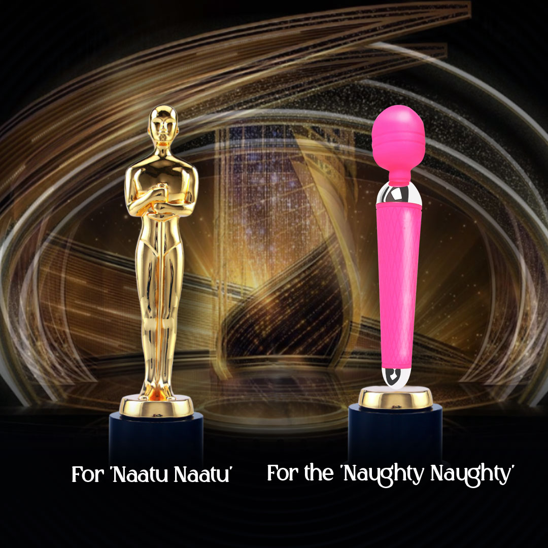 PlaygardIndia's tweet photo. Oscar for RRR, Orgasm for HER. 

Congratulations to RRR for their big win! 

#Oscars95 #AcademyAwards #RRR #Oscars #Oscar #Playgard #SafeSex https://t.co/6IYMuoo90l