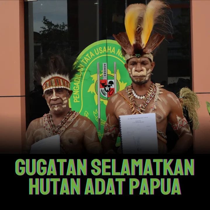 angkytm's tweet image. The environmental and indigenous peoples rights defenders from the Awyu Tribe, filed a lawsuit for the Environment &amp;amp; Climate Change at the Jayapura State Court (PTUN,03/13). The lawsuit over an palm oil plantation permit in a Adat Forest an area of ​​360,94km2. #StopDeforestation