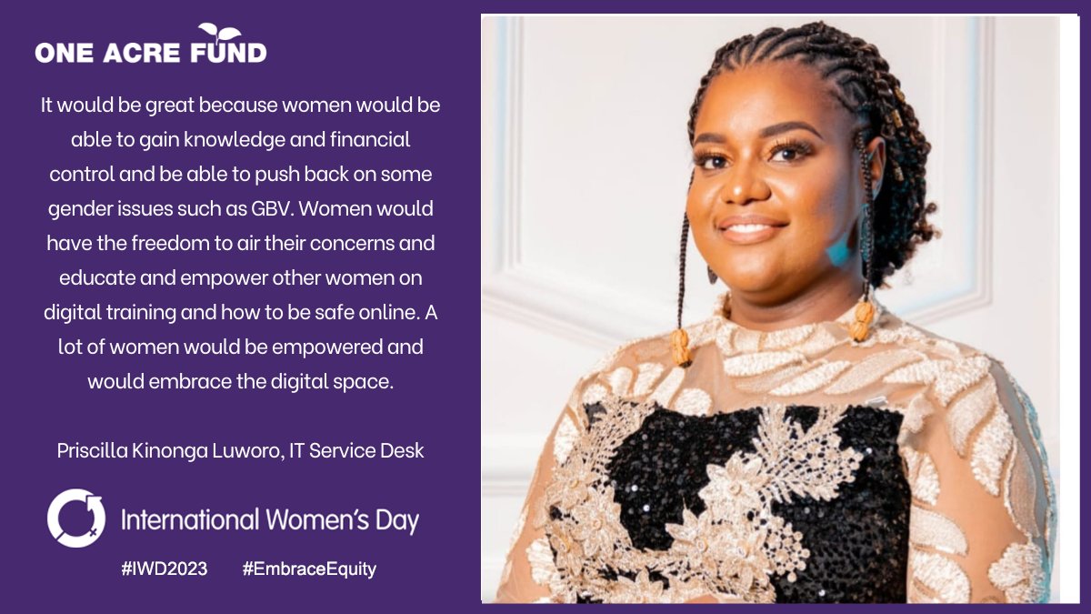 OneAcreFundJobs's tweet photo. Today we celebrate women-led innovations that have shape the world we live in today 💪🏾🥳
How different would smallholder farming look if we had more women in tech?
#InternationalWomensMonth
#IWD2023
#WomeninTech
#WomenInSTEM
#EmbraceEquity
#DigiAll https://t.co/Es5KfbG1sg