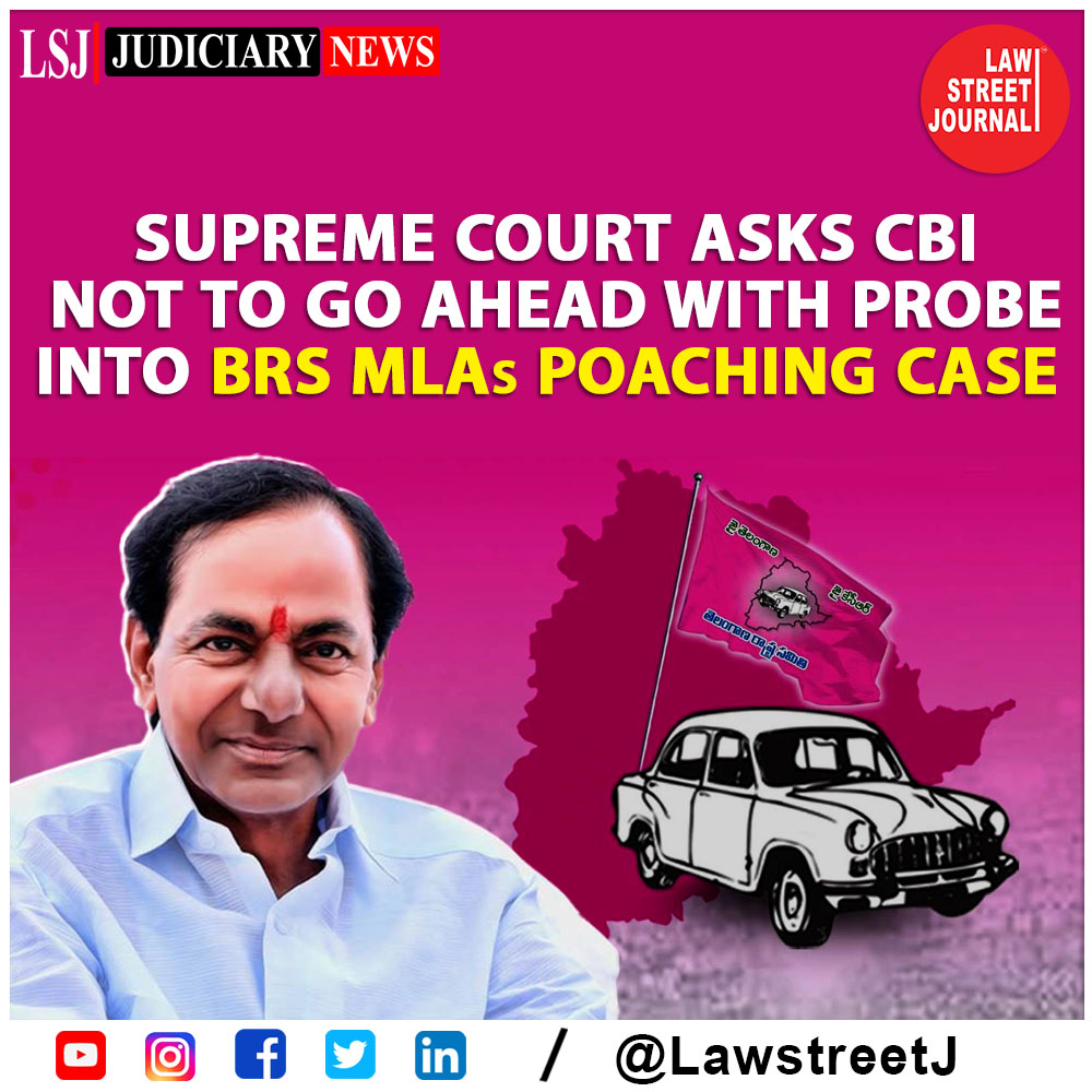 LawstreetJ's tweet photo. Supreme Court asks CBI not to go ahead with probe into BRS MLAs poaching case
Read Full Article https://t.co/8ViZox5pNX
#SupremeCourt #BRS #CBI #BJP #PoachingCase #KChandrasekharRao #MLA #LawstreetJ
@BRSparty https://t.co/fbjmAVLzGt