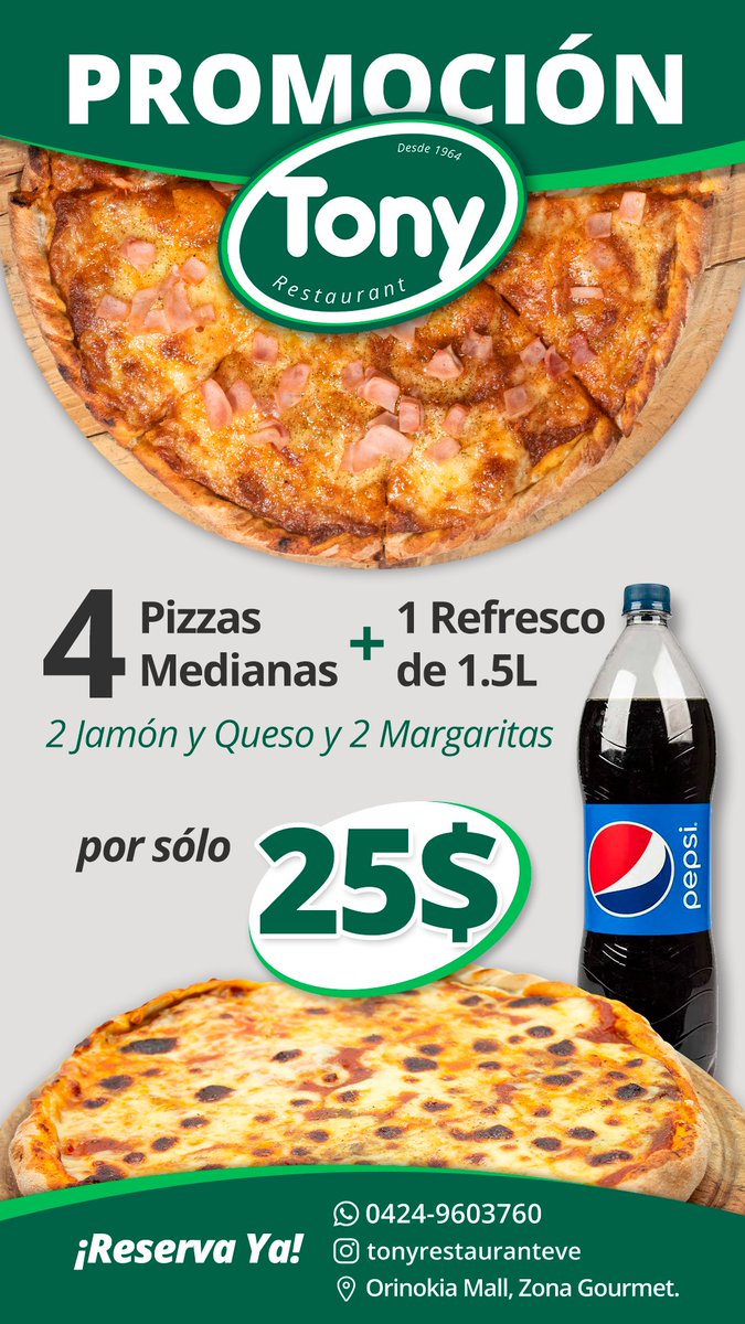 ¡Feliz inicio de semana! 🍕🍕🍕
Los esperamos con el sabor de nuestra cocina y más de 40 especialidades de Pizza en horno a la leña. Visítanos en <a href="/Orinokia_Mall/">Orinokia Mall</a>