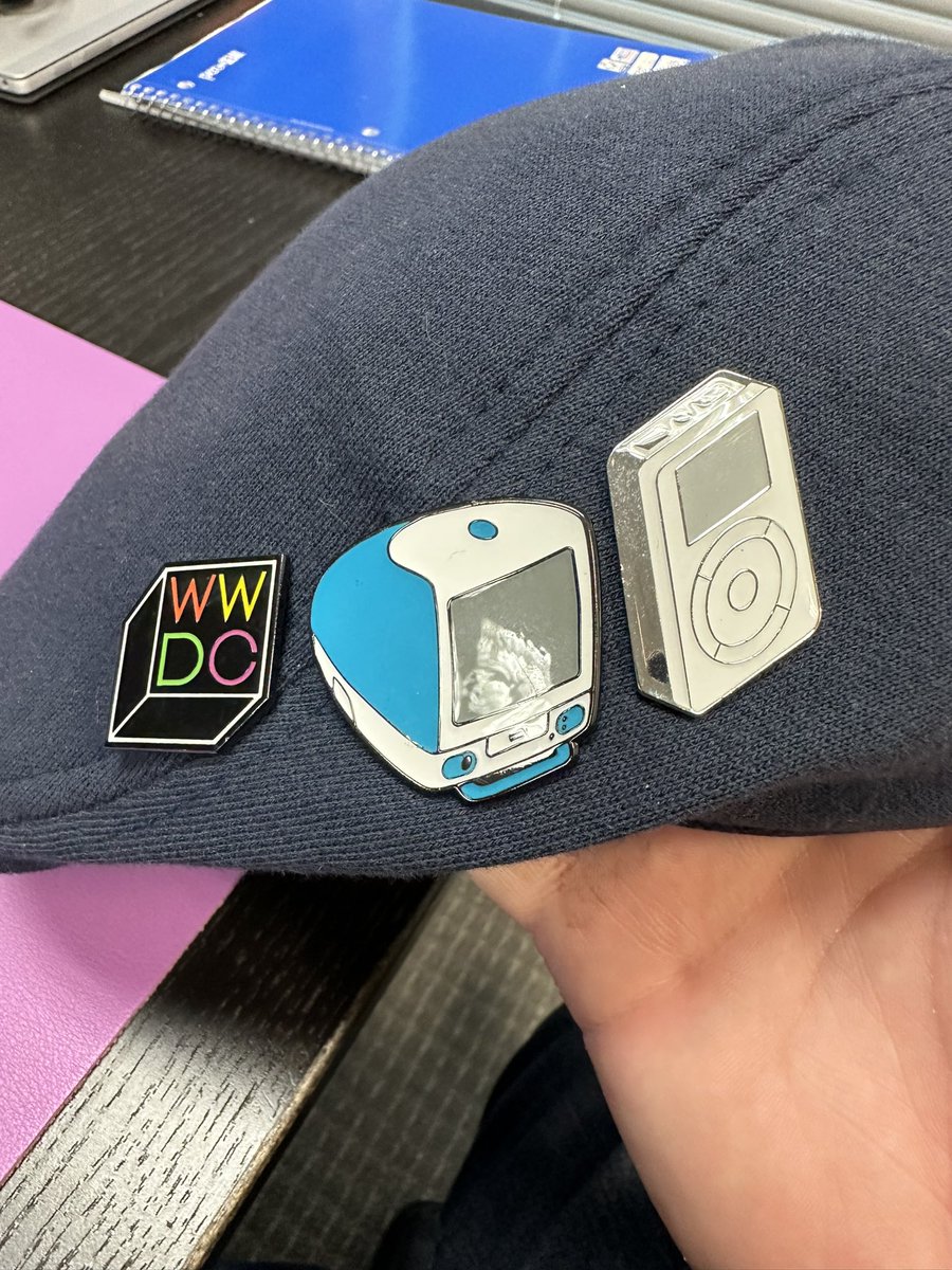 Today for #Marchintosh I have another set of pins for my hat from @glitchbits_ My favorite is the NeXT cube WWDC.