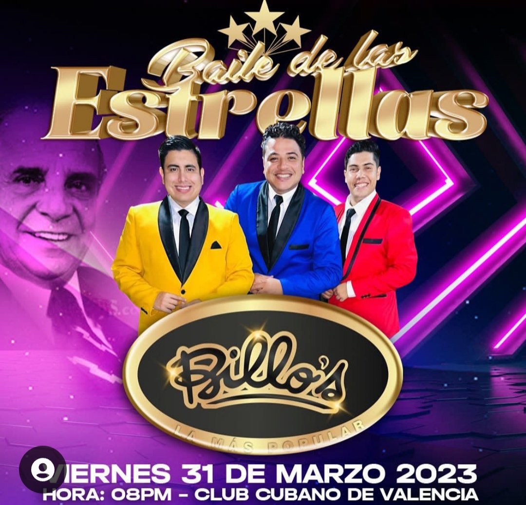 billosoficial's tweet photo. La Billo's Caracas Boys el viernes 31 de marzo en el Club Cubano de Valencia. https://t.co/dcTLevutaT