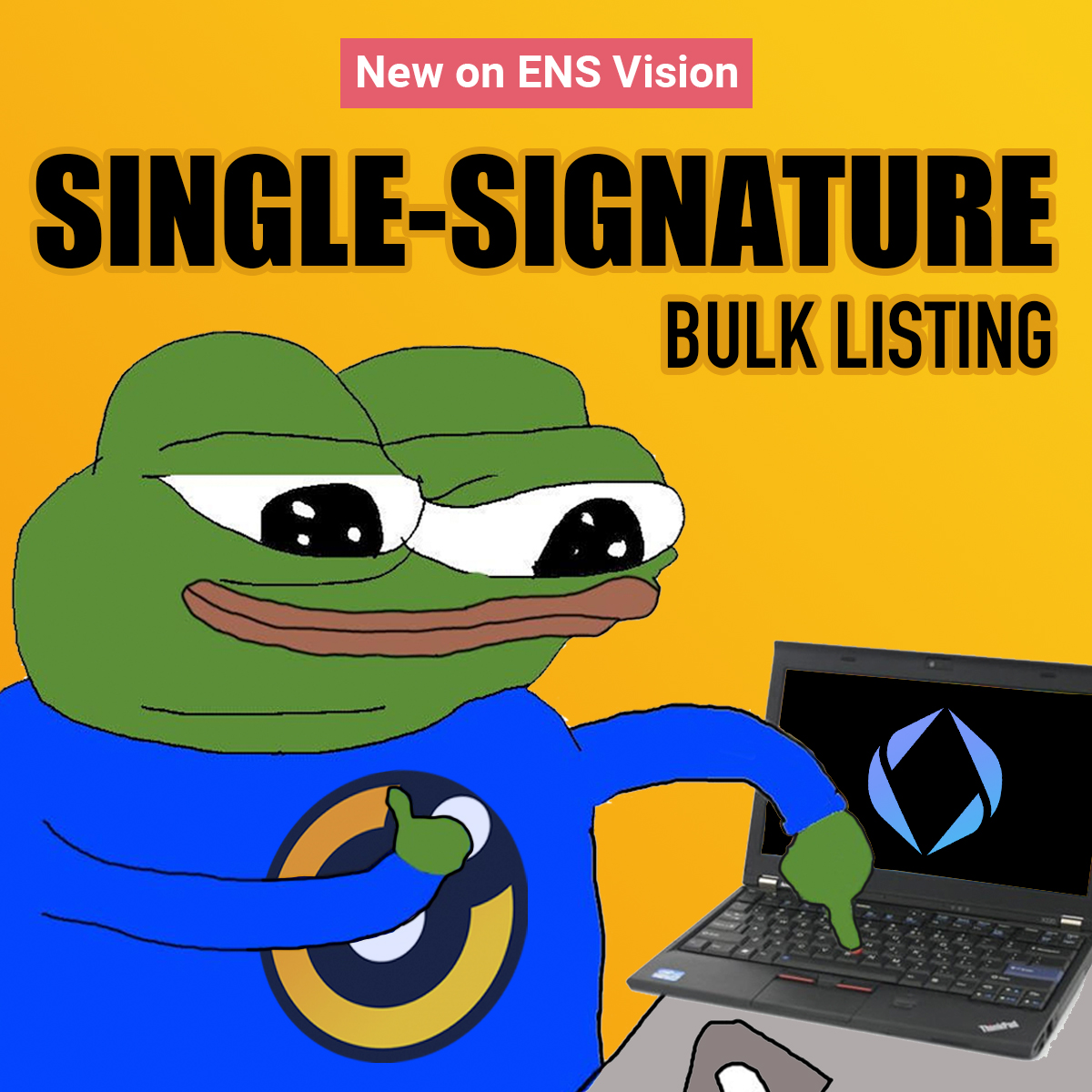 ensvision's tweet image. No more signing 1,869 transactions to bulk list your degen collection of 1,869 #ENS.
Single-signature bulk listing has come to @ensvision!