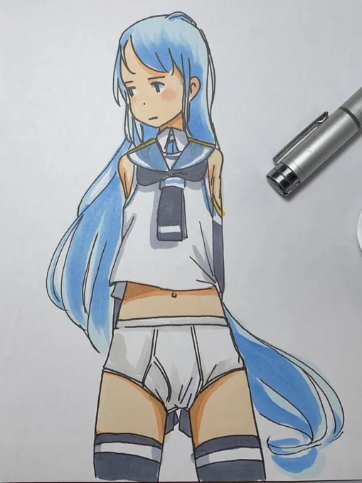 #これを見た人はぱんつを見せているキャラクターの画像を貼れあったわ。 #既掲でもいいのでとにかく五月雨ちゃんを貼ろう 