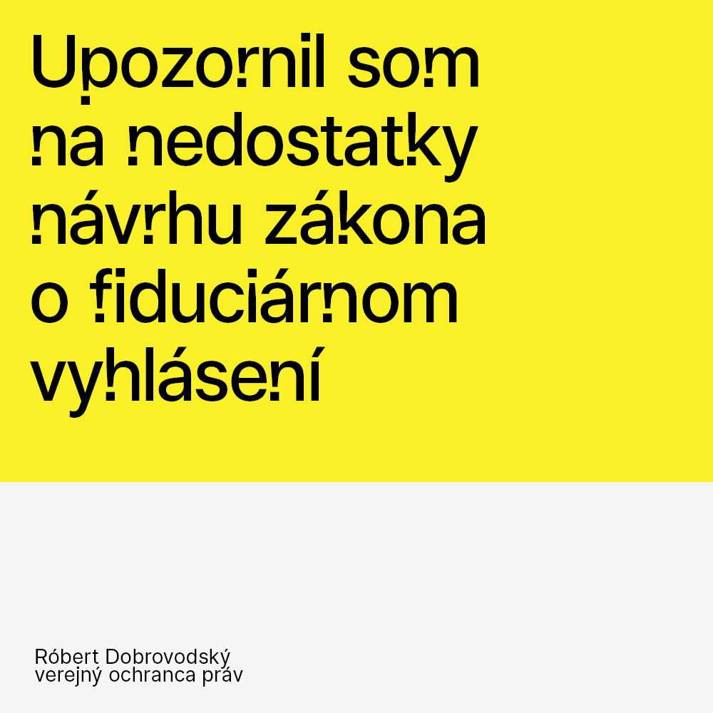 ochrankynaprav's tweet photo. UPOZORNIL SOM NA NEDOSTATKY NÁVRHU ZÁKONA O FIDUCIÁRNOM VYHLÁSENÍ
Zapojil som sa do medzirezortného pripomienkového konania k návrhu Zákona o fiduciárnom vyhlásení a o zmene a doplnení niektorých zákonov, z dielne Ministerstva spravodlivosti SR. (1/7) https://t.co/4B2TX9gstq