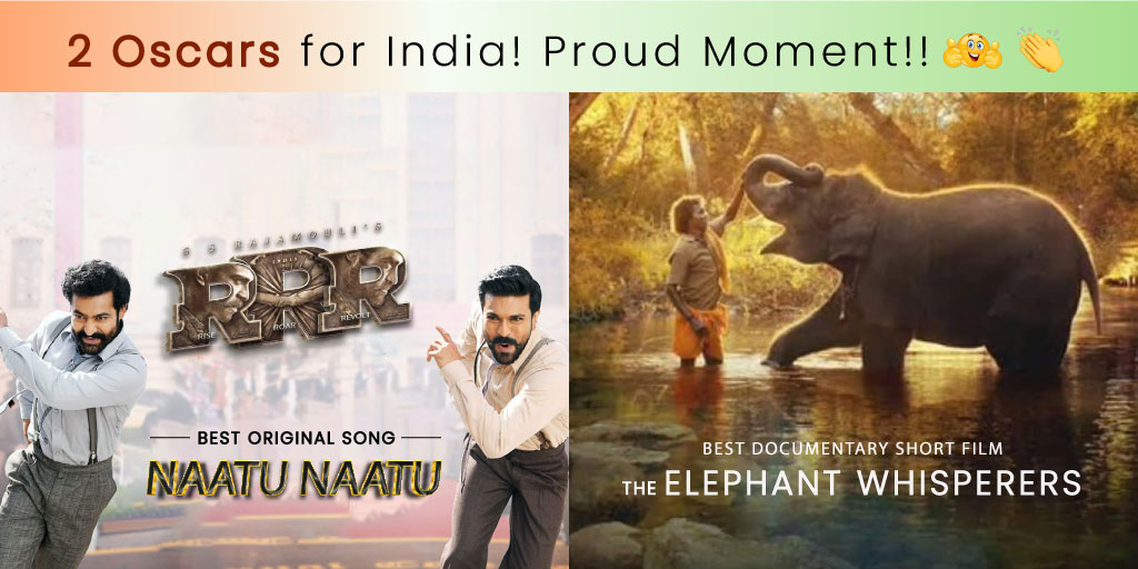 InvoideaTech's tweet photo. Two amazing films, two well-deserved Oscars! Congratulations to the teams behind "Naatu Naatu" and "The Elephant Whisperers."
#Oscar2023 #Oscar #RRR #TheElephantWhisperers #Oscars95 #MakingHistory #ProudMomentForIndia #AcademyAwards #Invoidea #InvoideaTechnologies #SSRajamouli https://t.co/Ug0w56L2UV