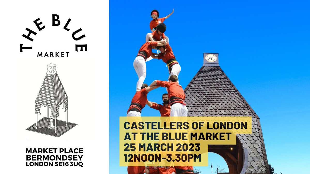 The Blue Market, Bermondsey, London SE16 3UQ (@thebluemarket) on Twitter photo Save The Date:
Sat 25 March 2023
Experience Castells (human towers) with <a href="/CastellersLDN/">Castellers of London</a>
at <a href="/thebluemarket/">The Blue Market, Bermondsey, London SE16 3UQ</a> from 12noon to 3.30pm
Free family activities
bluebermondsey.co.uk/castellers-of-…
#Castellers #Bermondsey #BlueMarketBermondsey #London
Please retweet
(See comment to trade with us) Save The Date:
Sat 25 March 2023
Experience Castells (human towers) with <a href="/CastellersLDN/">Castellers of London</a>
at <a href="/thebluemarket/">The Blue Market, Bermondsey, London SE16 3UQ</a> from 12noon to 3.30pm
Free family activities
bluebermondsey.co.uk/castellers-of-…
#Castellers #Bermondsey #BlueMarketBermondsey #London
Please retweet
(See comment to trade with us)