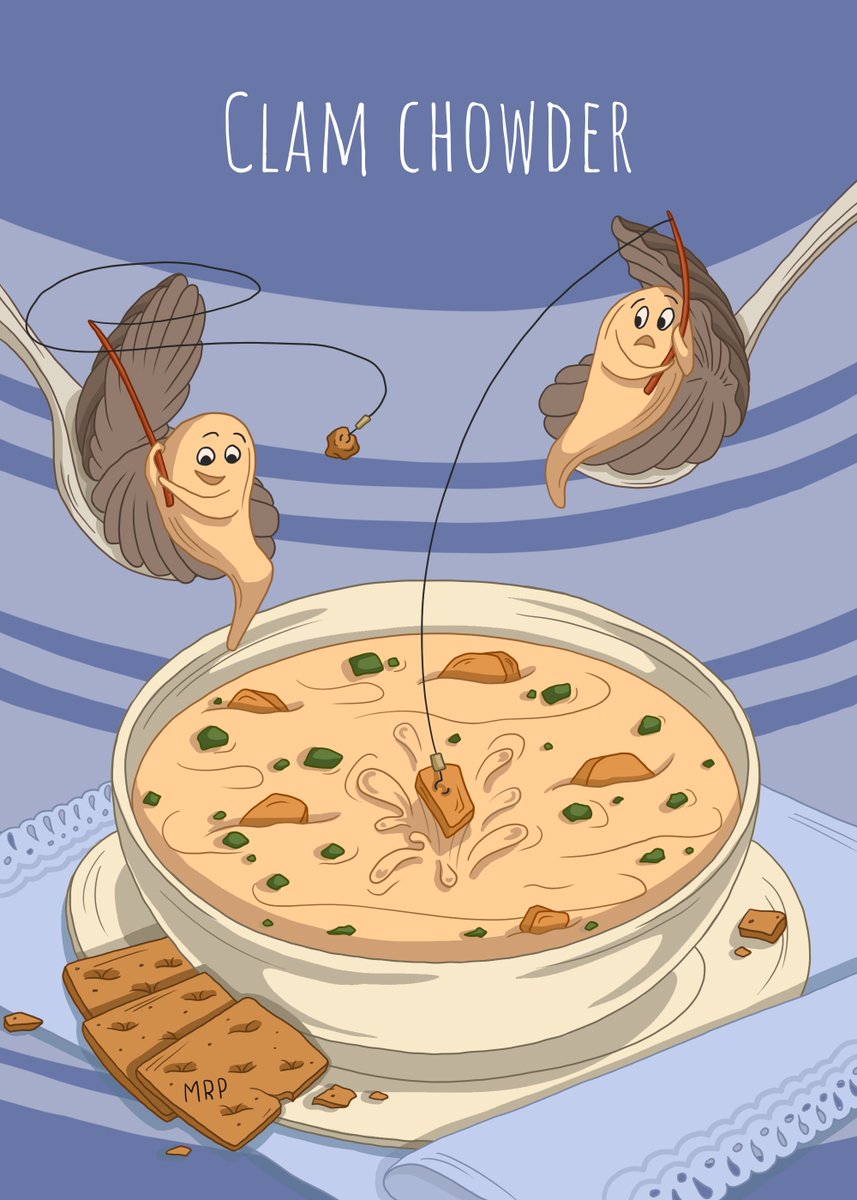 cook_mrp's tweet photo. Clam chowder is an American soup of clam, broth, milk or tomato, potatoes and onions.

#NFT #opensea #NFTs #NFTCommuntiy #nftart #cook_mrp https://t.co/zssyfFASow