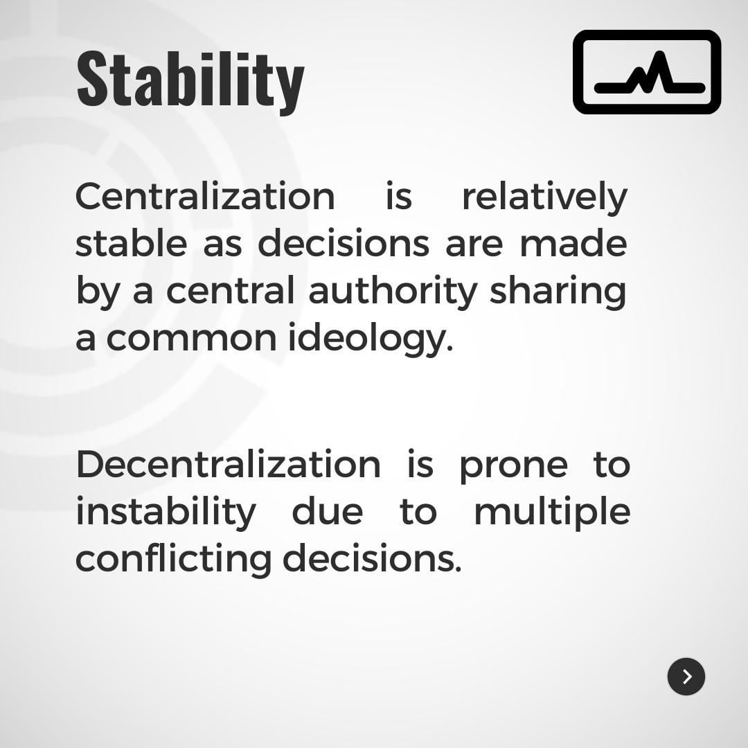 web3sastra's tweet photo. CENTRALIZATION
• Decision-making capability rests with the top management
•Ideal for small-sized organizations
DECENTRALIZATION
• Decision-making capabilities delegated across multiple levels
•Ideal for large-sized organizations
#blockchaintechnology #web3
#sastra #sastratbi https://t.co/YFIYX2Wiu6
