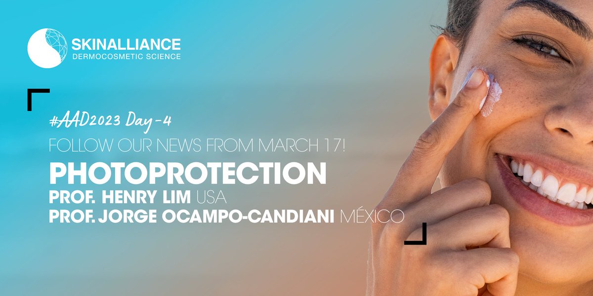 SkinAlliance's tweet photo. Countdown to #AAD2023: only 4 days left! Connect with #dermatologists, learn about new trends & get take-home messages from key speakers. Stay tuned for #photoprotection updates with Prof. Lim🇺🇸 & Prof. Ocampo-Candiani🇲🇽
#DermTwitter #dermocosmeticscience https://t.co/b3WXSK6BIq